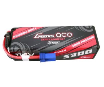 Gens Ace - 1752 - G-Tech 5300mAh 3S1P 11.1V 60C LiPo Battery Pack with EC5 Plug Hardwired (139x45.7x38.3mm +/- Manufacturer's Specifications)