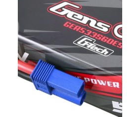 Gens Ace - 1752 - G-Tech 5300mAh 3S1P 11.1V 60C LiPo Battery Pack with EC5 Plug Hardwired (139x45.7x38.3mm +/- Manufacturer's Specifications)