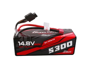Gens Ace - 1861 - G-Tech 5300mAh 14.8V 60C 4S1P HardCase LiPo Battery14# With Deans Plug