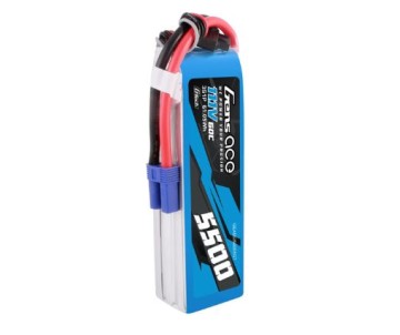 Gens Ace - 1737 - G-Tech 5500mAh 3S1P 11.1V 60C LiPo Battery Pack with EC5 Plug Soft Pack (140x43x31mm +/- Manufacturer's Specifications)
