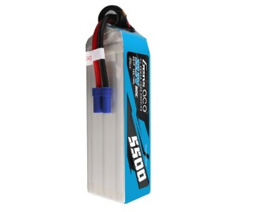 Gens Ace - 1736 - G-Tech 5500mAh 6S1P 22.2V 60C Lipo Battery Pack with EC5 Plug Soft Pack (162x46x56mm +/- Manufacturer's Specifications)