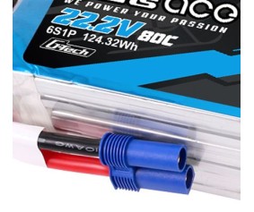 Gens Ace - 1735 - G-Tech 5600mAh 6S1P 22.2V 80C Lipo Battery Pack with EC5 Plug Soft Pack (164.5x45x47mm +/- Manufacturer's Specifications)
