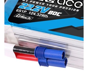 Gens Ace - 1735 - G-Tech 5600mAh 6S1P 22.2V 80C Lipo Battery Pack with EC5 Plug Soft Pack (164.5x45x47mm +/- Manufacturer's Specifications)