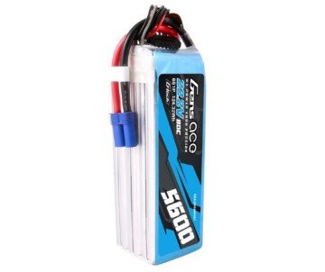 Gens Ace - 1735 - G-Tech 5600mAh 6S1P 22.2V 80C Lipo Battery Pack with EC5 Plug Soft Pack (164.5x45x47mm +/- Manufacturer's Specifications)