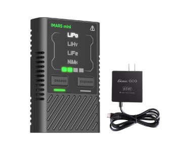 Gens Ace - 1677 - IMARS Mini G-Tech USB-C 2-4S 60W RC Battery Charger With Power Supply Adapter and Adapter Cable