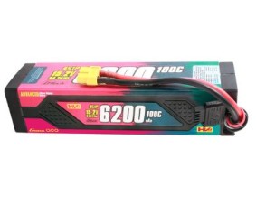 Gens Ace - 1704 - G-Tech 6200mAh 4S1P 15.2V 100C LiPo Battery Pack with XT60 Plug  (178.2 x 48 x 43.5mm  +/-  Manufacturer's tolerances)