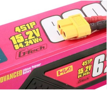 Gens Ace - 1704 - G-Tech 6200mAh 4S1P 15.2V 100C LiPo Battery Pack with XT60 Plug  (178.2 x 48 x 43.5mm  +/-  Manufacturer's tolerances)