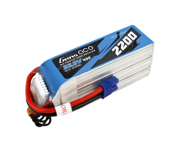 Gens Ace - 1048 - 2200mAh 22.2V 45C LiPo Battery - EC3 Plug 125x39x36.7mm
