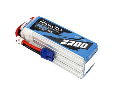 Gens Ace - 1048 - 2200mAh 22.2V 45C LiPo Battery - EC3 Plug 125x39x36.7mm