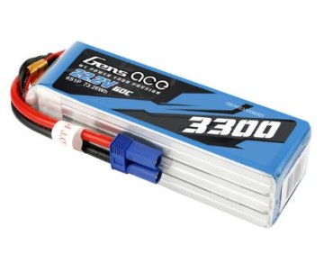 Gens Ace - 1056 - 3300mAh 22.2V 60C 6S1P LiPo Battery Pack with EC5 Plug
