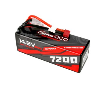 Gens Ace - 1101 - 7200mAh 14.8V 60C Hard Case LiPo Battery - Deans Plug 138x47x50mm