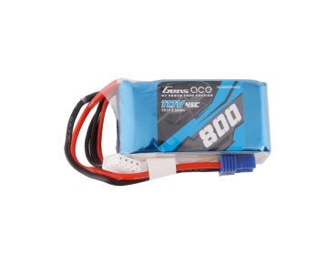 Gens Ace - 1605 - 800mAh 11.1V 45C 3S1P Lipo Battery Pack With EC2 Plug