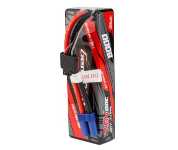 Gens Ace - 2292 - G-Tech 8000mAh 7.6V 2S1P 60C HardCase Lipo Battery Pack with EC5 Plug