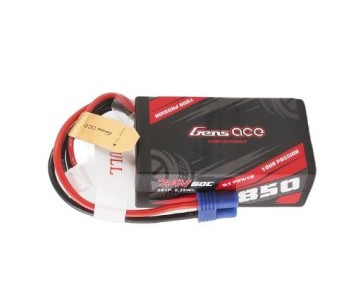 Gens Ace - 1644 - 850mAh 7.4V 60C 2S1P LiPo Battery Pack with EC2 Plug