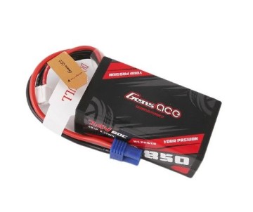 Gens Ace - 1644 - 850mAh 7.4V 60C 2S1P LiPo Battery Pack with EC2 Plug