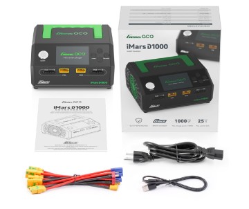 Gens Ace iMars D1000 G-Tech Smart Charger, Dual Channel, AC 1000W