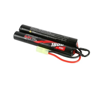 Gens Ace - 1253 - 1600mAh 8S1P 9.6V  Airsoft Gun Nunchuck-Style NIMH Battery