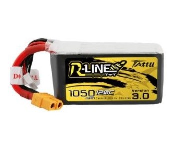 Tattu - 763 - R-Line Version 3.0 1050mAh 6S1P 22.2V 120C LiPo Battery Pack with XT60 Plug