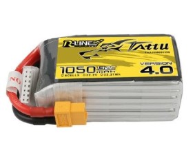 Tattu - 1002 - R-Line Version 4.0 1050mAh 6S1P  22.2V 130C LiPo Battery Pack with XT60 Plug