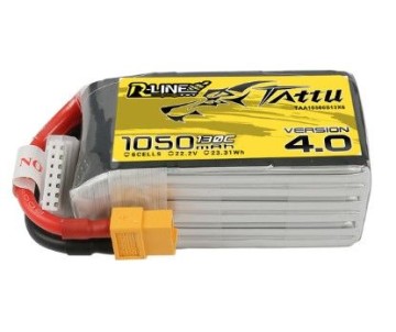 Tattu - 1002 - R-Line Version 4.0 1050mAh 6S1P  22.2V 130C LiPo Battery Pack with XT60 Plug