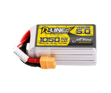 Tattu R-Line - 1916 - Version 5.0 1050mAh 6S 22.2V 150C Lipo Battery Pack With XT60 Plug