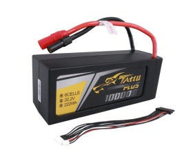 Tattu Plus - 528 - 22.2V 25C 6S Lipo Battery 10000mAh with AS150+XT150 Plug 186x70x63mm