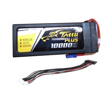Tattu Plus - 529 - 22.2V 25C 10000mAh 6S Lipo Smart Battery Pack with EC5 Plug 186x70x63mm
