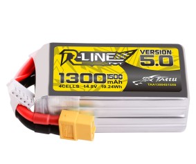 Tattu R-Line - 1915 - Version 5.0 1300mAh 4S 14.8V 150C Lipo Battery Pack With XT60 Plug
