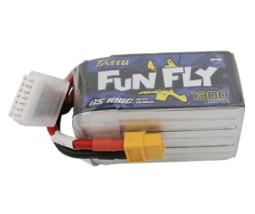 Tattu FunFly - 871 - 1300mAh 100C 22.2V 6S1P lipo battery pack with XT60 Plug 74x35x45mm