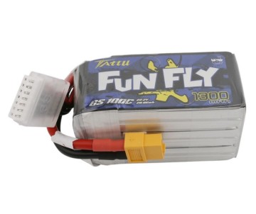 Tattu FunFly - 871 - 1300mAh 100C 22.2V 6S1P lipo battery pack with XT60 Plug 74x35x45mm