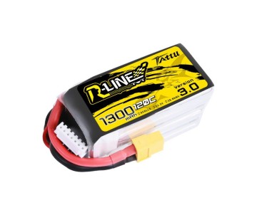 Tattu R-Line - 618 - Version 3.0 1300mAh 22.2V 120C 6S1P Lipo Battery Pack with XT60 Plug 75x38x38mm