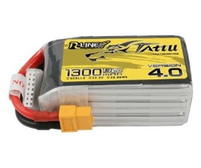 Tattu - 1000 - R-Line Version 4.0 1300mAh 6S1P 22.2V 130C LiPo Battery Pack with XT60 Plug