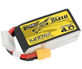 Tattu - 1396 - R-Line Version 4.0 1400mAh 4S1P 14.8V 130C LiPo Battery Pack with XT60 Plug