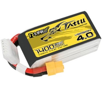 Tattu - 1396 - R-Line Version 4.0 1400mAh 4S1P 14.8V 130C LiPo Battery Pack with XT60 Plug