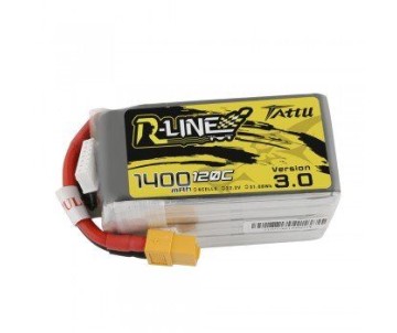 Tattu R-Line - 762 - Version 3.0 1400mAh 22.2V 120C 6S1P Lipo Battery Pack with XT60 Plug 76x39x43mm