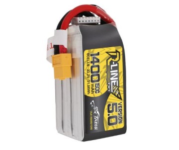 Tattu - 1461 - R-Line Version 5.0 1400mAh 6S1P 22.2V 150C LiPo Battery Pack with XT60 Plug