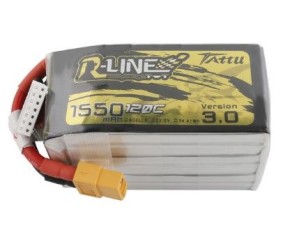 Tattu - 761 - R-Line Version 3.0 1550mAh 6S1P 22.2V 120C LiPo Battery Pack with XT60 Plug
