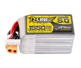Tattu R-Line - 1947 - Version 5.0 1550mAh 6S 22.2V 150C Lipo Battery Pack With XT60 Plug