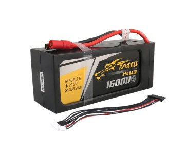 Tattu Plus - 532 - 16000mAh 6S 15C 22.2V Lipo Battery Pack with AS150+XT150 Plug 202x83x70mm