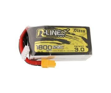 Tattu R-Line - 598 - Version 3.0 1800mAh 14.8V 120C 4S1P Lipo Battery Pack with XT60 Plug 78x39x38mm