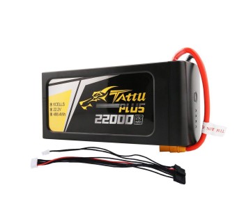 Tattu Plus 2.0 - 626 - 22000mAh 22.2V 25C 6S1P Lipo Smart Battery Pack with XT90 Plug 213x96x69mm