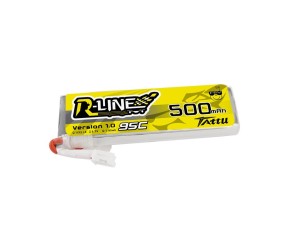 Tattu - 765 - 500mAh 3.7V 95C 1S1P Lipo JST-PHR Plug - Long Pack 58x18x8mm