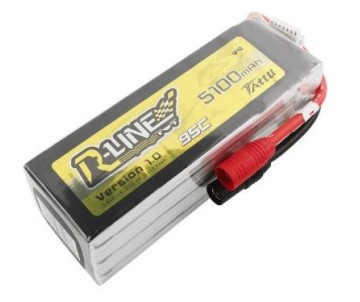 Tattu - 630 - R-Line 5100mAh 6S 22.2V 95C FPV LiPo Battery with AS150 Plug