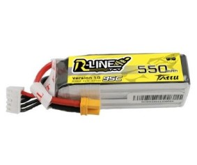 Tattu - 995 - R-Line 550mAh 4S1P 14.8V 95C LiPo Battery Pack with XT30 Plug