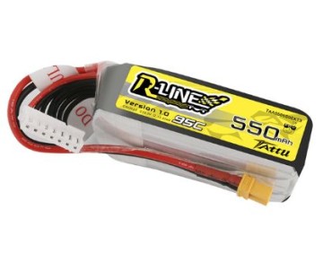Tattu - 1440 - R-Line 550mAh 6S1P 22.2V 95C 6 LiPo Battery Pack With XT30 Plug