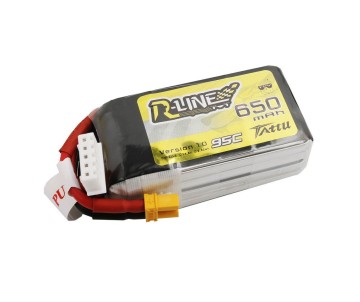 Tattu R-Line - 628 - 650mAh 14.8V 95C 4S1P Lipo Battery Pack with XT30 Plug 61x31x25mm