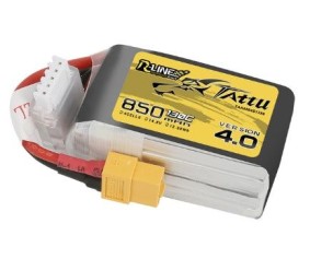 Tattu - 1261 - R-Line Version 4.0 850mAh 4S1P 14.8V 130C LiPo Battery Pack with XT60 Plug