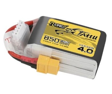 Tattu - 1261 - R-Line Version 4.0 850mAh 4S1P 14.8V 130C LiPo Battery Pack with XT60 Plug
