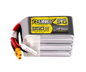 Tattu R-Line - 1918 - Version 5.0 850mAh 6S 22.2V 150C Lipo Battery Pack With XT30U-F Plug