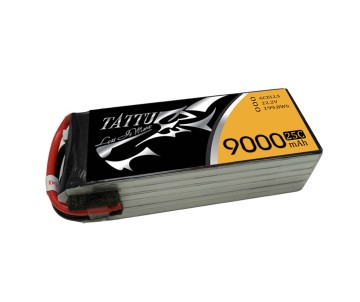 Tattu - 129 - 9000mAh 6S1P 22.2V 25C LiPo No Plug Soft Case 208x73x37mm